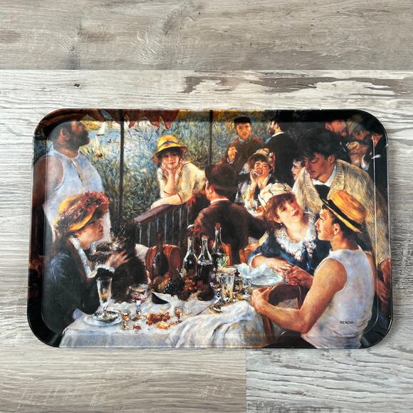 Vintage Renoir Art Tray Made in Italy – Boating Party Serving Platter - Picture 1 of 8